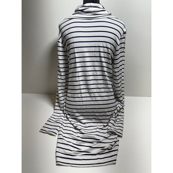 Lily Pulitzer Hillary Popover Bright White Navy Blue Dress UPF 50+ Stretch Sz L - Picture 2 of 8